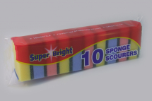 Sponge Scourers Multi-coloured Pack of 10