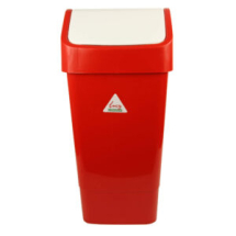 Swing Bin 50 litre - Red with White lid