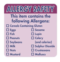 Labels for Allergens 5cm x 5cm (Roll of 500)