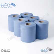 Contract Embossed Centrefeed 100M, Blue 2 ply CTNx6