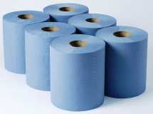 Centrefeed Roll 300M, Blue 1 ply CTNx6