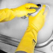 DEEP SINK 38CM LONG Lge Sz8 NATURAL RUBBER GLOVE 1 PAIR