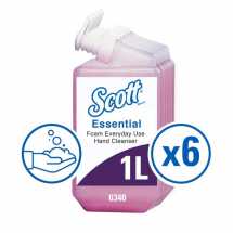 Scott Essential Foam Everyday Use Hand Cleanser Refills - 6 x 1ltr