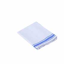 Cotton Tea Towels - White blue edge (10 Pack)