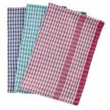 Rice Weave Check Tea Towels 20x30inch Pack of 10