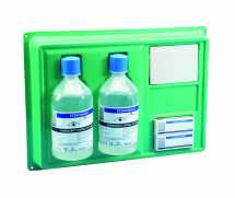 500ML EYEWASH STATION WALL PLATE, 2X500ML, 2XEYEPADS